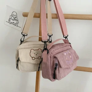 Corduroy Small Bag Japanese Cute Soft Cute Korean Small Fresh Girl Messenger Bag Purses Handbags Student Shoulder Bags
