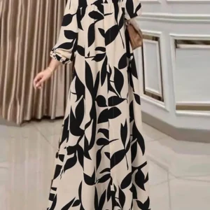 2024 ZANZEA Autumn Sundress Fashion Women Long Sleeve Muslim Dress Abaya Bohemain Floral Print Maxi Vestidos Islamic Clothing